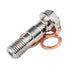 Universal M10x1.00 Stainless Steel Double Hydraulic Brake Banjo Bolt Screw Brake Fitting Adapter Universal with M10 Copper Washers, Single Banjo B...