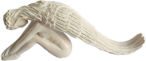 Long haired Angel Figurine?Angels Resin Statue? Indoor Outdoor Home Garden Angel Statue Sculpture Decoration (White)...