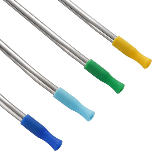 Ice Tea Spoons Long Stainless Steel Spoon Straw Bar Spoons Handle with Straw for Mixing Stirring Drinking...
