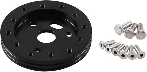 RULLINE 0.5" Steering Wheel Hub Adapter Conversion Spacer 6 Hole to 3 Hole Steering Wheel Adapter Boss Kit Black...