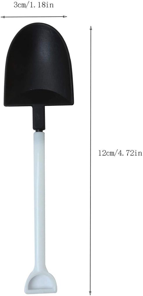 50pcs Disposable Plastic Dessert Cake Scoop Shovel Shape Mini Ice Cream Spoon Pudding Dessert Spoons Party Supplies, Black...