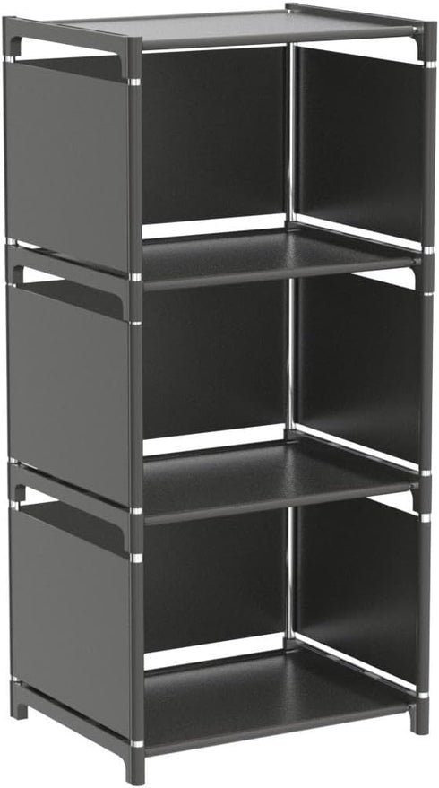 Cube Storage Shelf for Closet Organization and Small Spaces, 3-Tier DIY Bookshelf Bookcase for Bedroom and Living Room, 4-Layer Storage Shelf...