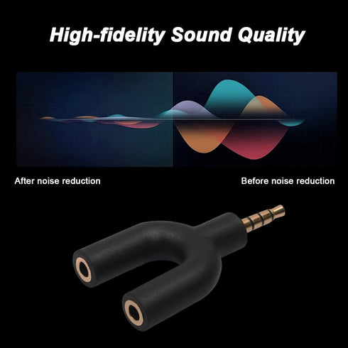 Headphone Audio Y-Splitter Adapter, 3.5mm Male Stereo Jack to 2 Port 3.5mm Female Adapter, Adapter Compatible with Headset, Earphone, for iPhone, ...