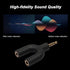 Headphone Audio Y-Splitter Adapter, 3.5mm Male Stereo Jack to 2 Port 3.5mm Female Adapter, Adapter Compatible with Headset, Earphone, for iPhone, ...