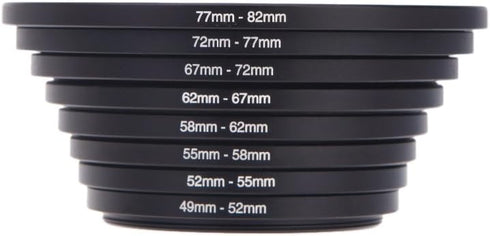 Filter Ring Adapter, Andoer 18pcs Camera Lens Filter Metal Adapter Ring Kit (9pcs Step Up Set & 9pcs Step Down Ring Set) (8pcs)...