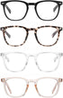 EYECEDAR 4-Pack Reading Glasses for Women Square Style Blue Light Readers for Women Metal Spring Hinges Adjustable Flexible Temples Eye Glasses 2....