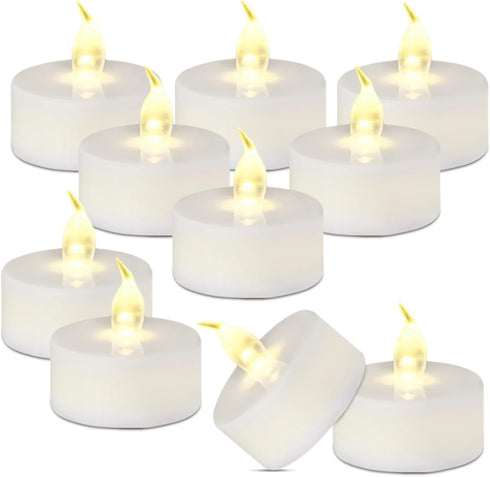 Flameless LED Tea Light Candles: 24 Pack Battery - Powered Fake Candles,Batteries Included,Unscented,for Seasonal & Festival Celebration,Warm Whit...