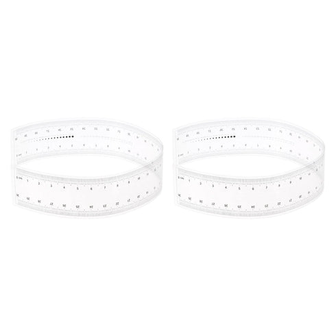 2pcs Film Flexible Ruler 30cm 0.5mm Scale PET Plastic Folding Straight Ruler Calibration Soft Ruler Measuring Tool for Factory, Transparent...
