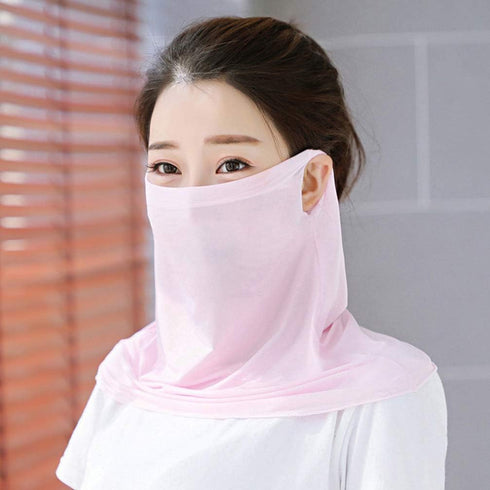 PRETYZOOM Cotton Scarf 4Pcs Sun Protection Masks Silk Neck Scarf Masks Seamless Face Mask Bandanas for, Outdoors, Festivals, Sports (Random Color)...