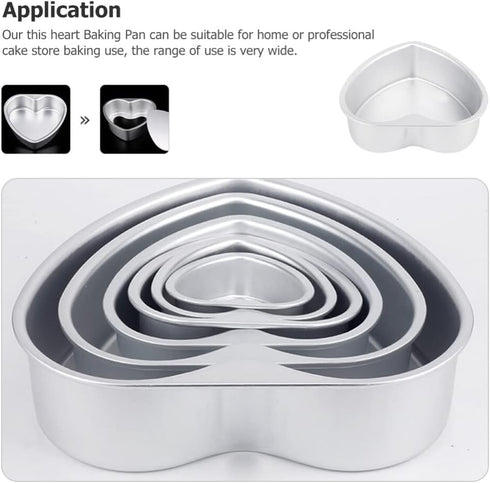 PATKAW Heart Cake Mold Aluminum Alloy Cake Pan Non Stick Baking Molds Cheesecake Making Pan Diy Cake Oven Pans for Wedding Birthday Party Bakeware...