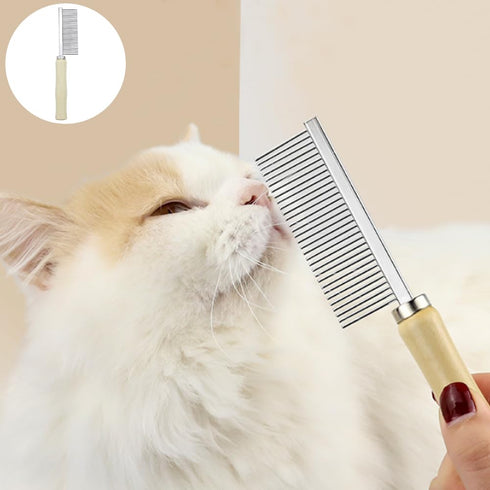 4 PACK Dog Cat Pet Comb Stainless Steel Cat Double-Sided Grooming Brush Professional Dog Grooming Comb Pet Hair Brush Cat Flea Comb for Long Short...