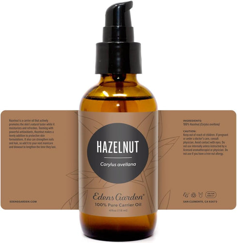 Edens Garden Hazelnut Carrier Oil- 100% Pure Premium Cold Pressed & Hexane Free, Natural Moisturizer For Face, Skin, Body, Hair Growth, Lips & Nai...