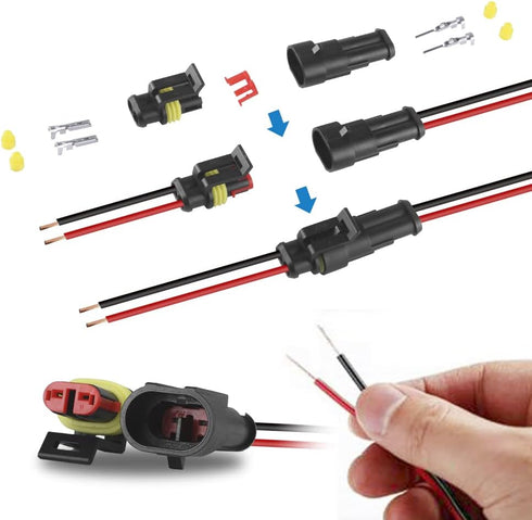 MUYI 384PCS Electrical Connectors Kit, 1/2/3/4 Pin Automotive Electrical Wire Connector Plug Car Electrical Connector Terminals Male and Female...