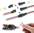 MUYI 384PCS Electrical Connectors Kit, 1/2/3/4 Pin Automotive Electrical Wire Connector Plug Car Electrical Connector Terminals Male and Female...