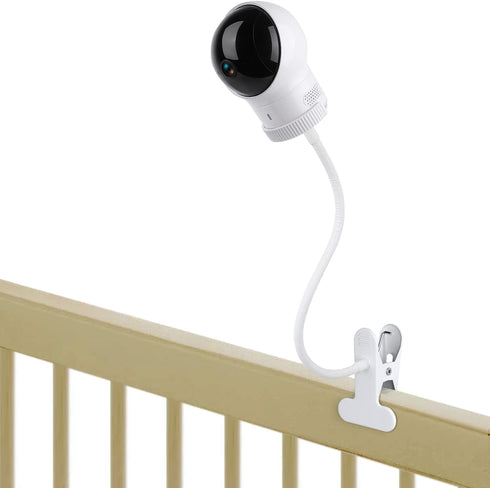 Clip Mount for Eufy Baby Monitor Camera, Flexible Gooseneck Baby Monitor Holder for Crib without Tools or Wall Damage - White...