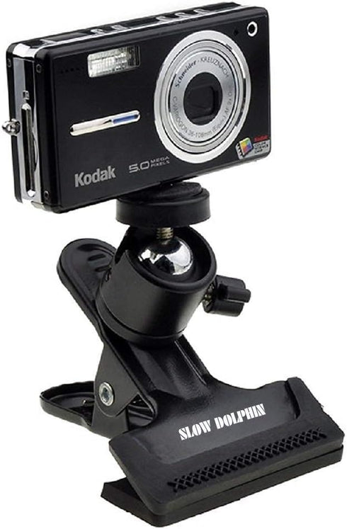 SLOW DOLPHIN Tripod Clip Clamp Mount Flash Reflector Holder for Studio Backdrop Camera with 360 Swivel Tripod Mini Ball Head Standard 1/4" Screw,S...