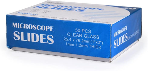 SWIFT Microscope Slides Kit with 50 Pre-Cleaned Blank Slides and 100 Glass Coverslips for Monocular Binocular Trinocular Microscopes...
