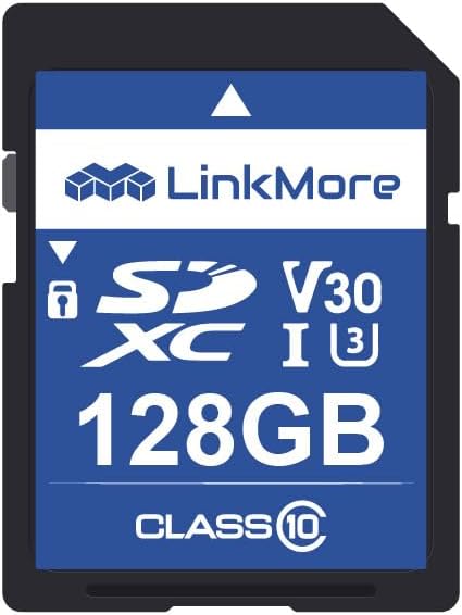 LinkMore SD Card 128GB Compatible with Camera, PC, UHS-I, U3, V30, Class 10, Read Speed Up to 95 MB/s, Write Speed Up to 65MB/s...