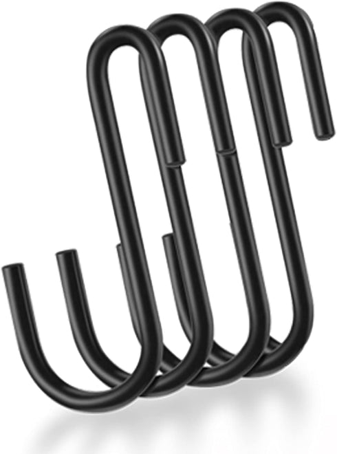Gutapo 24 Pack Black S Shaped Hooks Small Hanging Hangers for Bathroom Bedroom Office Kitchen Garden...