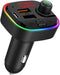Bluetooth FM Transmitter for Car, QC3.0 & USB-C PD 18W Quick Charger & 7 Colors LED Backlit Car Radio Bluetooth Adapter, MP3 Music Player with EQ ...