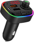 Bluetooth FM Transmitter for Car, QC3.0 & USB-C PD 18W Quick Charger & 7 Colors LED Backlit Car Radio Bluetooth Adapter, MP3 Music Player with EQ ...