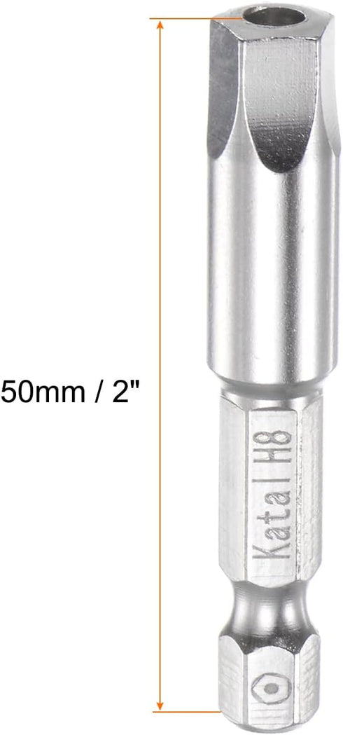 H8 Pentagon Screwdriver Bit 1/4" Hex Shank 2" Length Magnetic Security Screw Driver Power Tool...