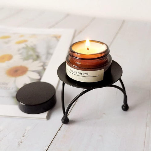 2Pcs Geometric Round Iron Candle Holder Table Decoration Centerpiece Candlestick Holder Candle Plate Stand for Wedding Party or Home Dinning Decor...