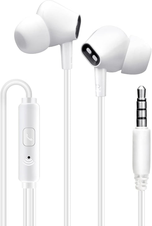 Wired Earbuds Headphones with Microphone Noise Isolating Stereo Bass in-Ear Earphones – for Smartphones, Tablets, Schools, Ipads, Multiuse - 3.5mm...