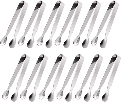 Ice Tongs Sugar Cubes Tongs - 12 Pack Stainless Steel Small Serving Tongs for Appetizers Coffee Tea Party...