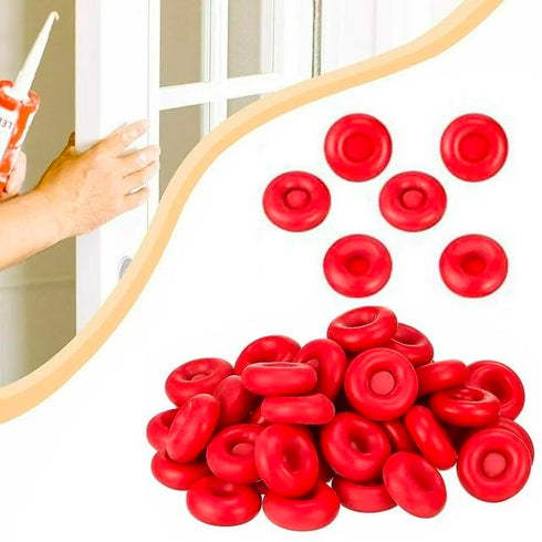 20Pcs Red Adhesives Sealers Caulk Tip Covers Caulk Cap for Seal Caulking Tubes,Protective Cover Hardware Caulk Saver Sealer Caps Nozzle Sealant Pr...