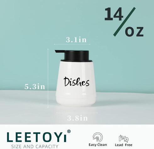 LEETOYI Bathroom Countertop Dispensers Modern Ceramic Soap Lotion Dispenser Bottles, Hand Soap Dispenser for Bathroom, Dish Soap Dispenser for Kit...
