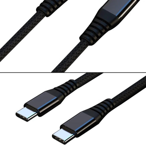 2-Pack Braided USB C to USB C 60W Fast Charging Cable (Black) for iPhone 15/15 Pro/15 Plus/ 15 Pro Max, Samsung Galaxy S22/23, MacBook Pro (6.6 fe...