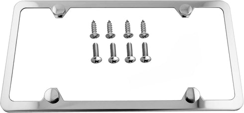 LFPartS Premium Slim Style Stainless Steel License Plate Frame (4 Holes, Polished Mirror Finish)...