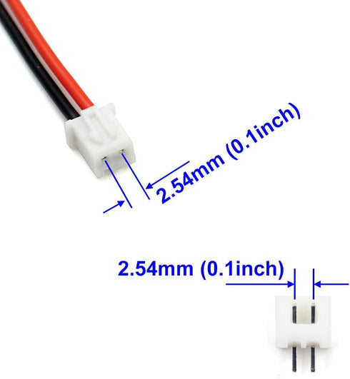 5 Pairs JST-XH 2.54mm 1S 2 Pin Balance Plug Lead Socket Male and Female Connector with 10cm Silicone Wire Cables for Woodland Just Plug Lights 3D ...