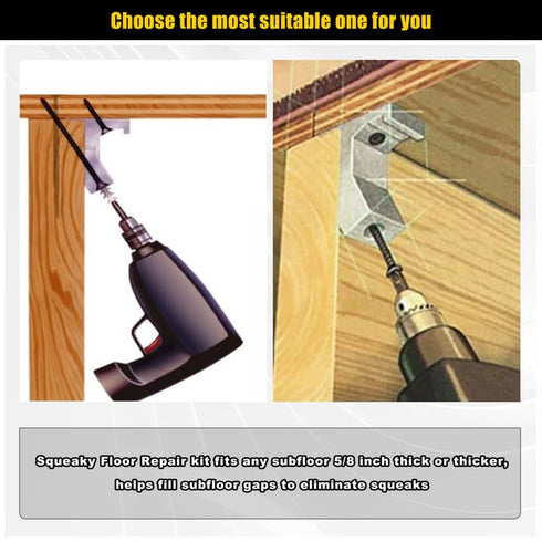 Squeaky Wood Relief Floor Repair Kit Can be Safely Used on Any 5/8 inch or Thicker subfloor,Eliminating Squeaky Floor Sounds,without holes(Black,6...