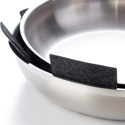 Pan & Pot Protectors for Stacking | 12-Piece Set and 3 Different Sizes | Cookware Polyester Felt Divider Pads...