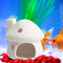 AnRui Fish Tank Decortation Cute Ceramic Mushroom Mini House Aquarium Decor Betta Cave Hideout Ornament Accessories for Small Fish, Shrimp, White...