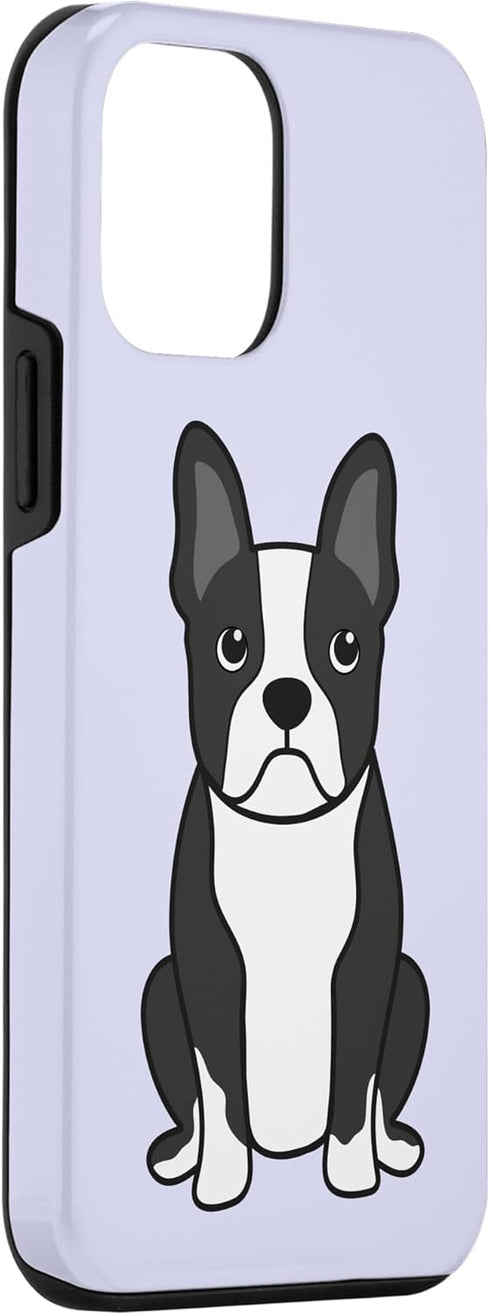 iPhone 12 mini Boston Terrier Phone Case Gifts Purple Art Baby Dog Lover Case...