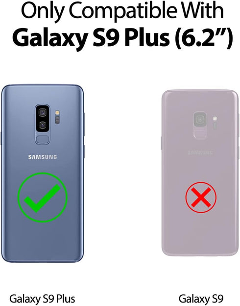 GOOSPERY for Samsung Galaxy S9 Plus (2018) Card Holder Wallet Case, Easy Magnetic Door Closure Protective Dual Layer Bumper Phone Back Cover with ...
