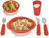 Essential Medical Supply Power of Red Adaptive Scoop Dish with Suction Cup Bottom and Rimmed Side for Easier Eating - includes 2 Dishes - Designed...