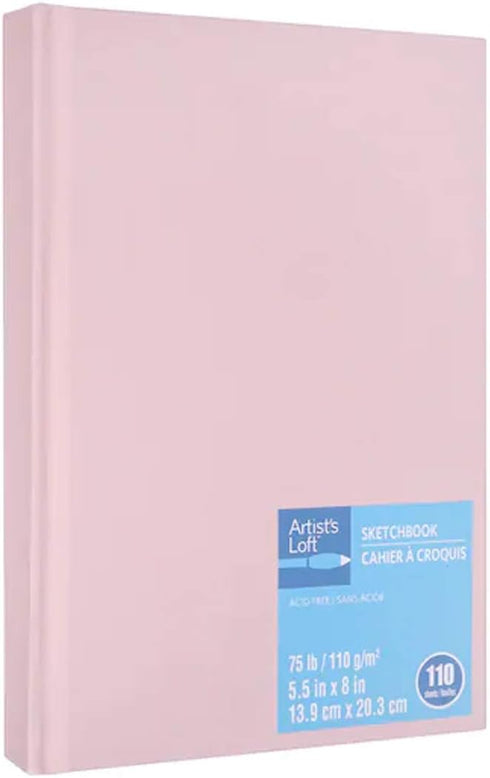 Light Pink Hardcover Sketch Journal by Artist's Loft,5.5" x 8" (13.97cm x 20.32cm)...
