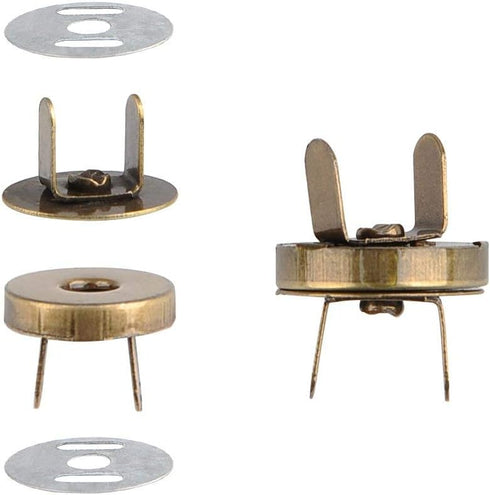 Onwon 20 Set Magnetic Snaps for Purse Magnetic Bag Fastener Clasp Magnetic Button Replacement Kit Perfect for Purse, Bag, Clothes, Leather (Antiqu...