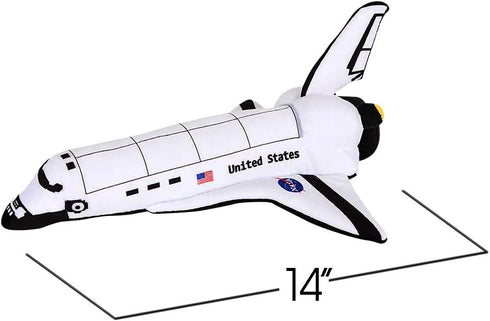ArtCreativity Stuffed Space Shuttle - 14" Soft Cuddly Astronaut Toy for Kids, Easter Basket Stuffer, Birthday Gift...