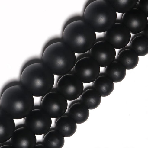 Yochus 8mm Black Matte Onyx Agates Round Loose Beads Frost Dull Polish Agat Beads for Jewelry Making...
