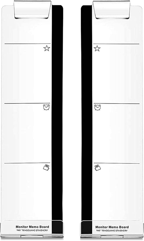 Quadow Monitor Message Board/Computer Monitors Side Panel/Notes Memo Board Message for Monitors,1Set (Left & Right) (with Phone Holder)...