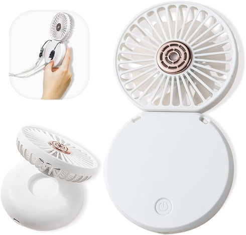 Handheld Fan, Portable Neck Fan, Folding fan,Attachment aromatherapy function 3 Speed Fan USB Rechargeable Fan Cute Design Fan for Stylish Kids Gi...