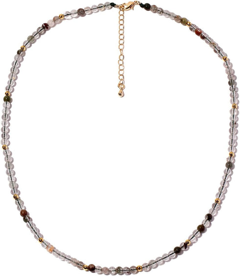 Green Phantom Ghost Quartz Choker Necklace for Women Spiritual Protection Balance Healing Crystals and Gemstones Necklaces Wealth Jewelry Gifts 4m...