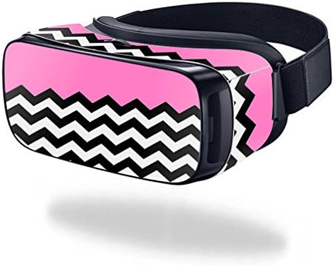 MightySkins Skin Compatible with Samsung Gear VR (Original) Cover wrap Sticker Skins Pink Chevron......