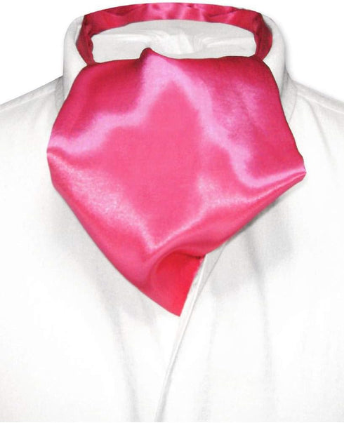 Biagio ASCOT Solid HOT PINK FUCHSIA Color Cravat Men's Neck Tie...