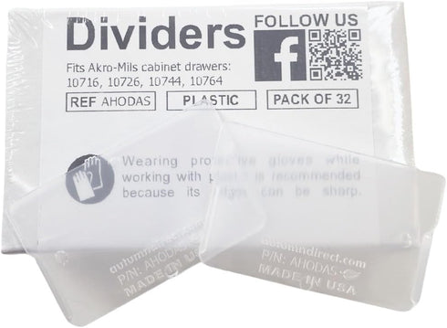 Pack of 32 Divider for Small Drawers Plastic Storage Hardware Cabinet, Compatible with Akro-Mils 40716 (Small Drawer Size)...